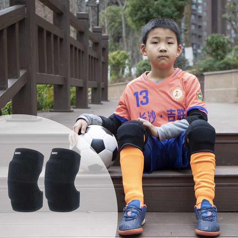 EULANT Volleyaball Knee Pads for Kids, Soft Breathable Children Kneepads with Thick Sponge, Protective Knee Pads for Football Volleyball Dance Skating Basketball Wrestling Running Cycling, Black M - Image 5